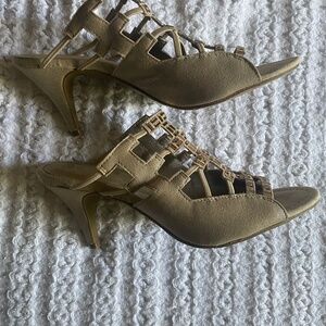 New York Transit Champagne Gold Slide Into Heels